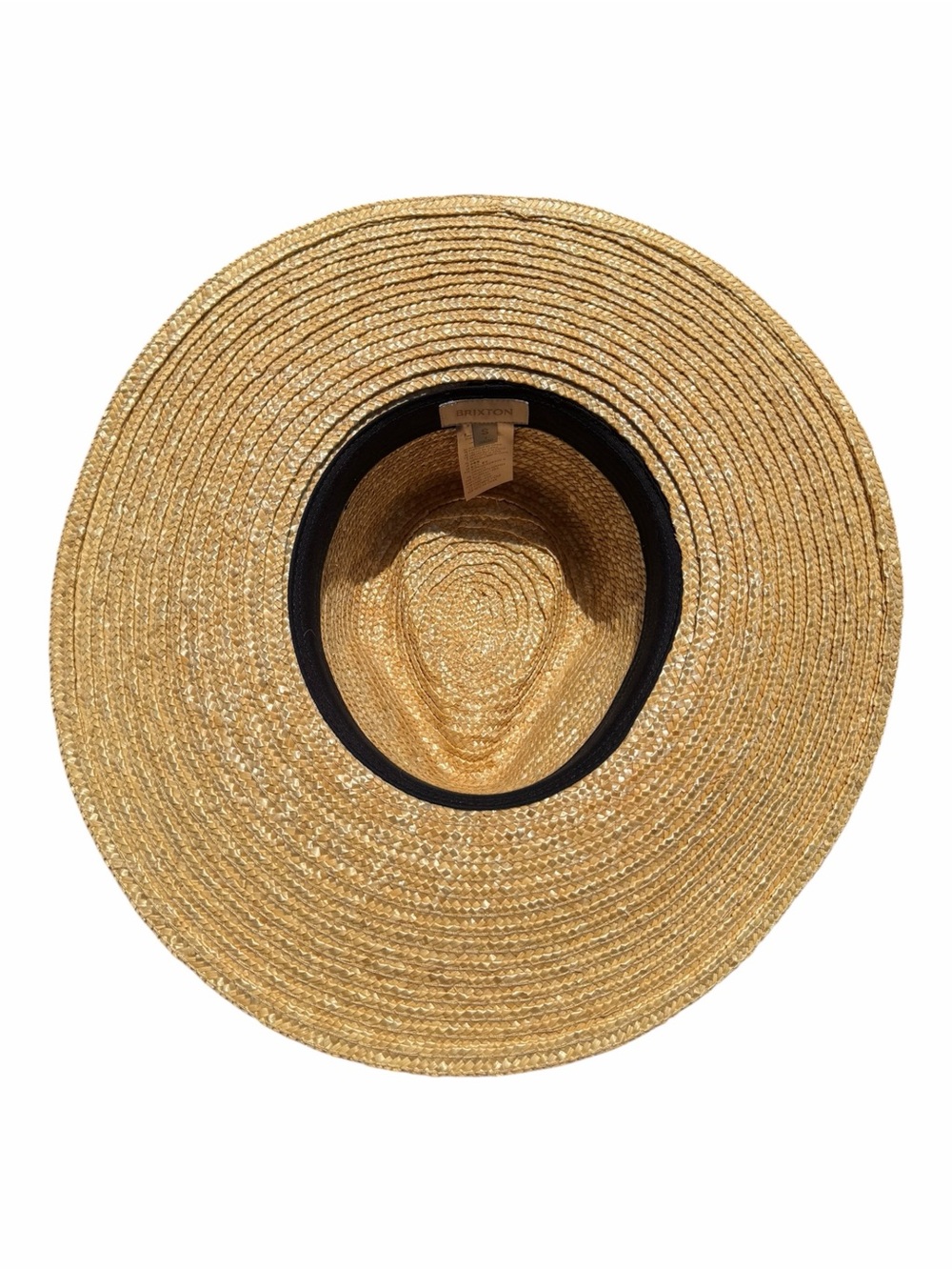 Brixton Joanna Hat Women S Honey Straw Wide Brim Black Band Sun Hat Coastal - Picture 10 of 13